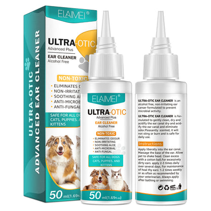 Pet Ear Cleaner Solution — Gentle, Vet-Safe Ear Wash for Dogs & Cats (50ml)