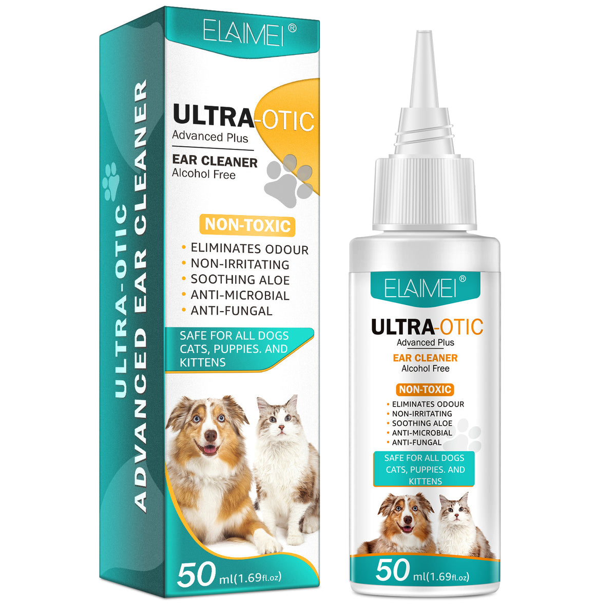 Pet Ear Cleaner Solution — Gentle, Vet-Safe Ear Wash for Dogs & Cats (50ml)