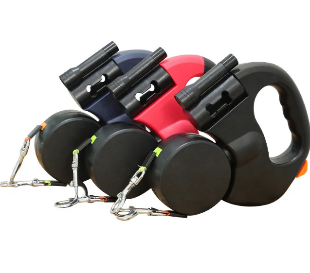 Retractable Double Dog Leash — Walk Two Dogs at Once with Independent 3M Lines