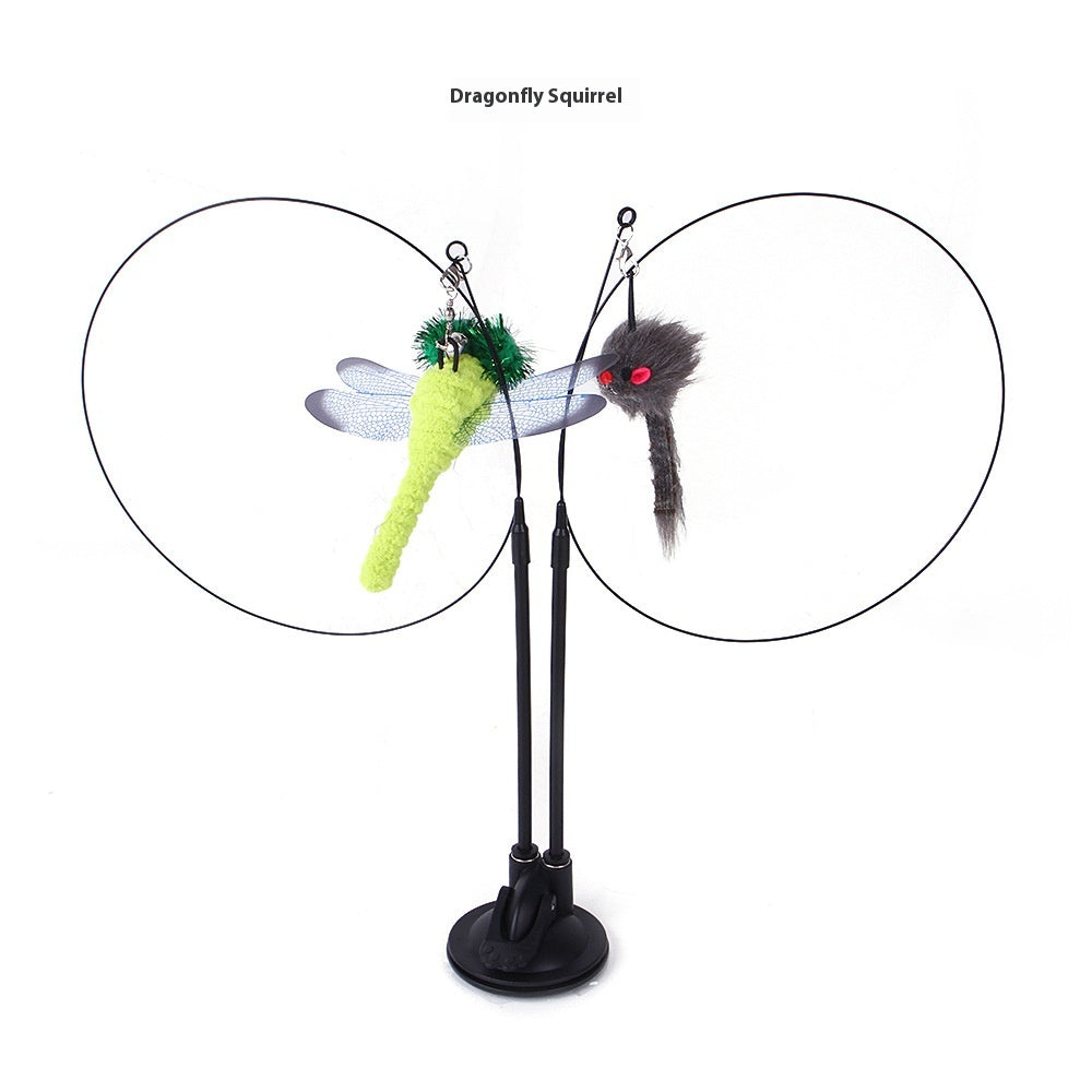 Interactive Cat Teaser Toy with Suction Cup Base — Self-Play Wand for Indoor Cats