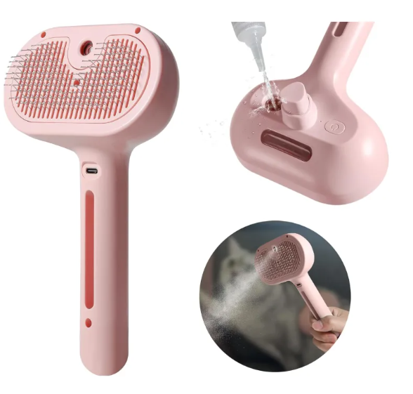 2-in-1 Pet Spray Brush — Detangle, Deshed & Hydrate for Dogs & Cats