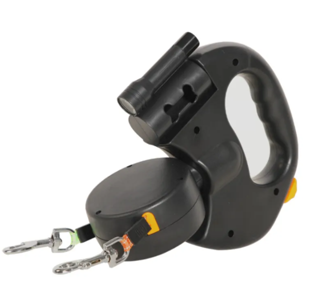 Retractable Double Dog Leash — Walk Two Dogs at Once with Independent 3M Lines