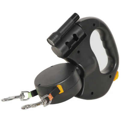 Retractable Double Dog Leash — Walk Two Dogs at Once with Independent 3M Lines
