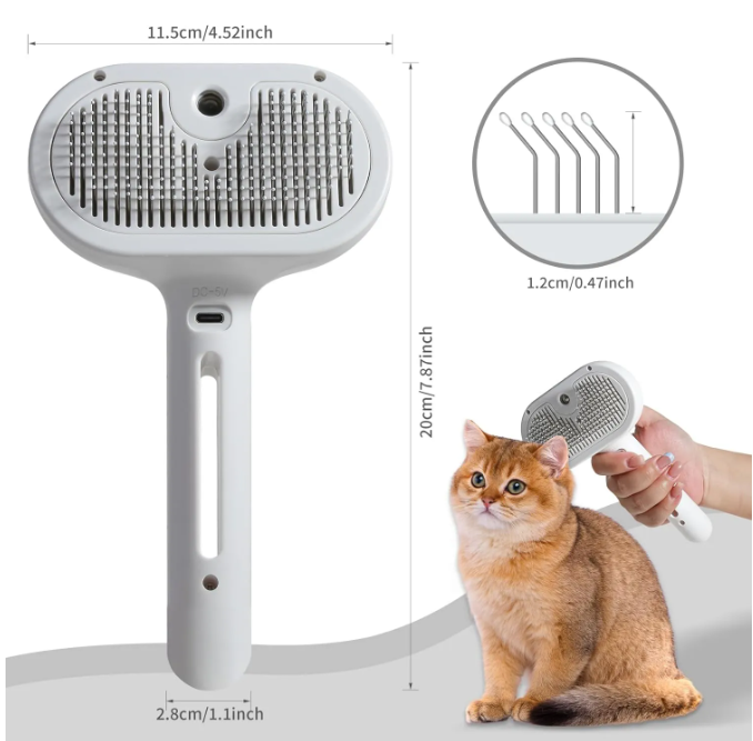 2-in-1 Pet Spray Brush — Detangle, Deshed & Hydrate for Dogs & Cats