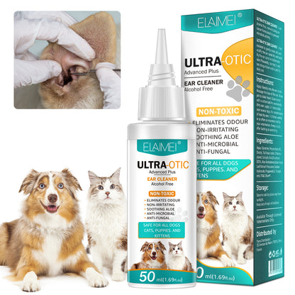 Pet Ear Cleaner Solution — Gentle, Vet-Safe Ear Wash for Dogs & Cats (50ml)