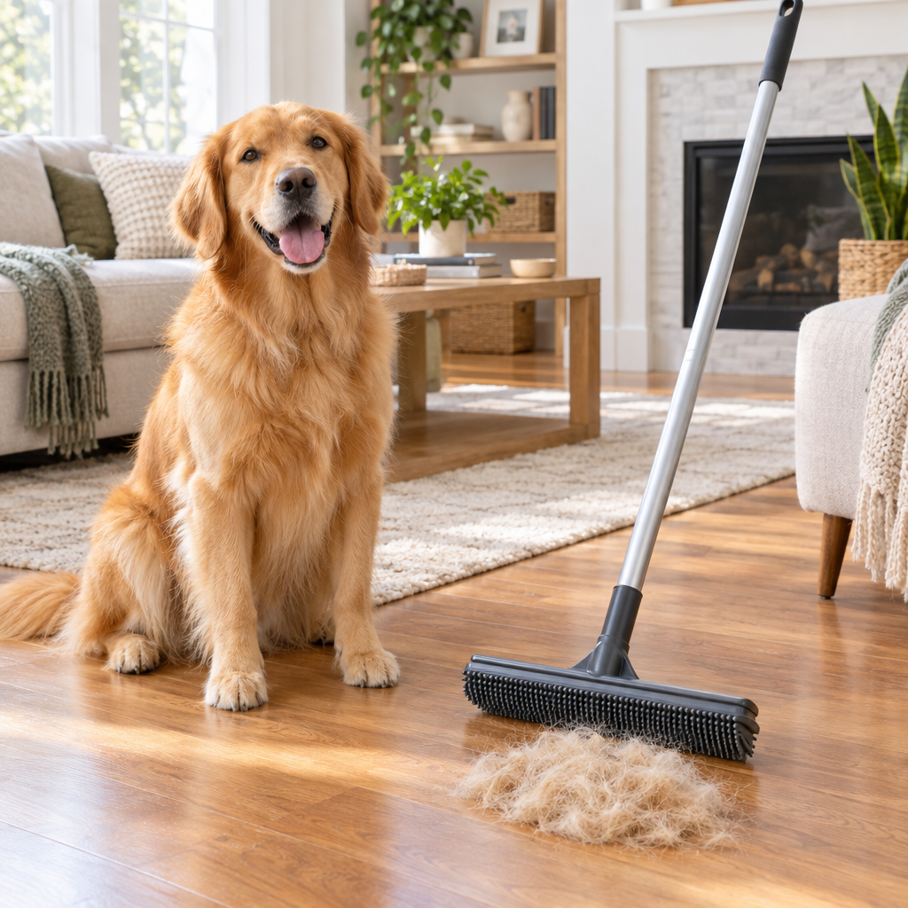 Pet Hair Removal Broom — Pick Up Dog & Cat Fur in One Sweep